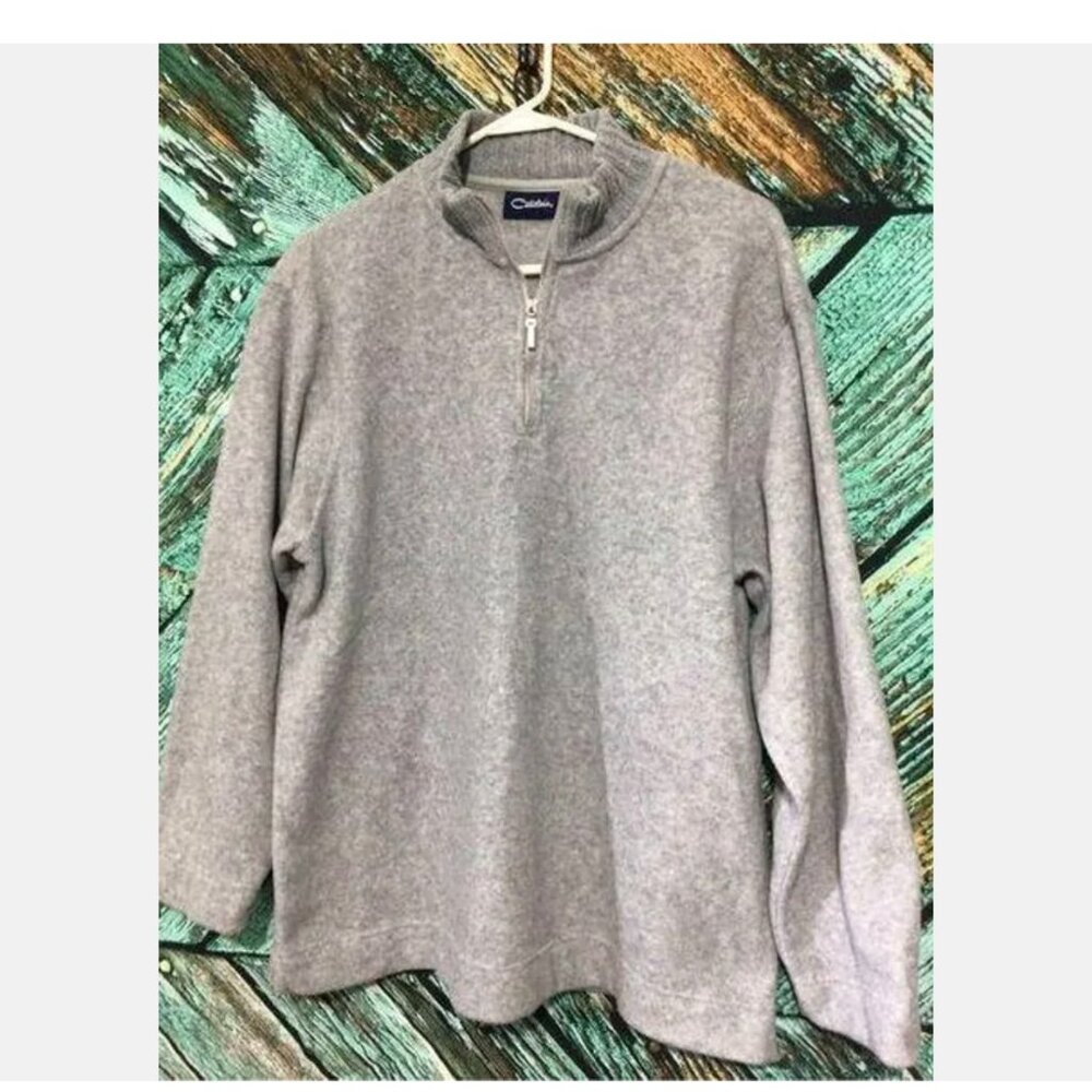 Fantastic Vintage Gray 1/4 Zip Sweatshirt Warm Top Sz L Catalina